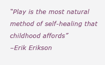 Play is the most natural method of self-healing that childhood affords -Erik Erikson